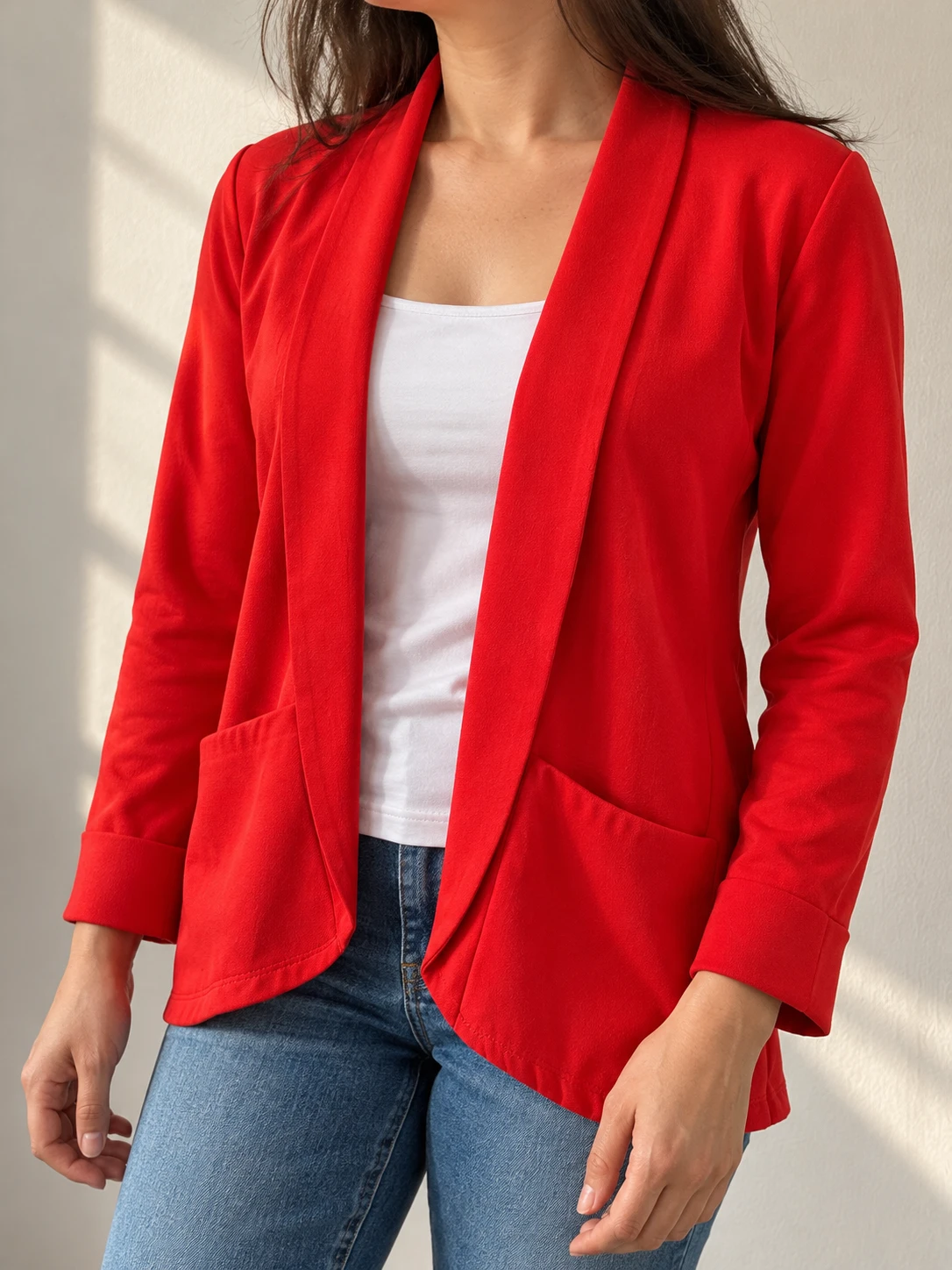 Blazer abierto rojo