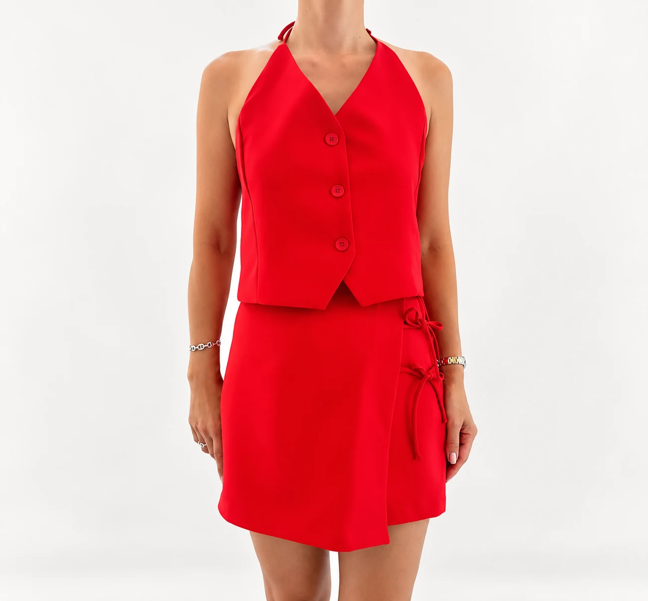 Short pollera rojo