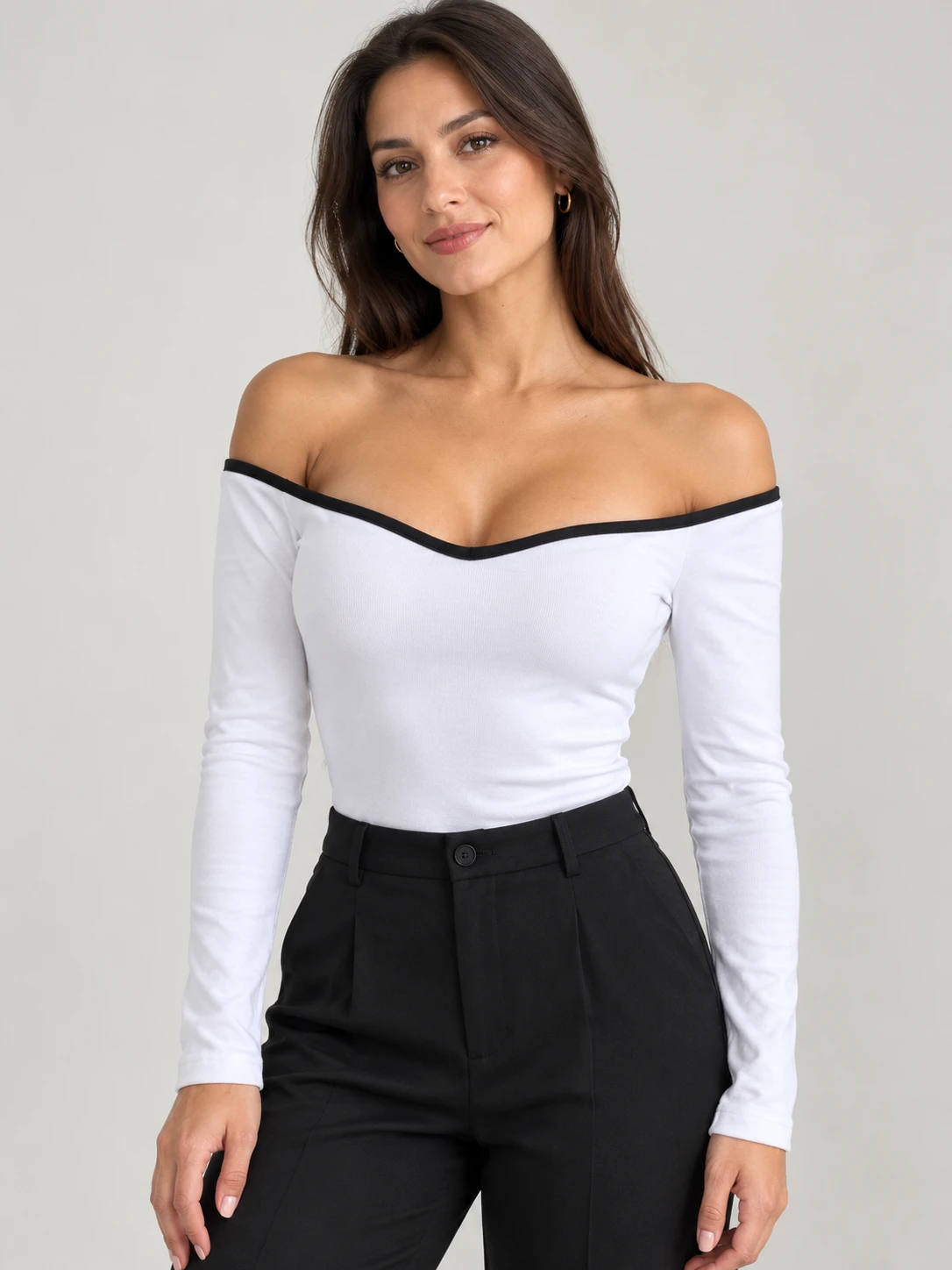 Strapless manga larga blanco